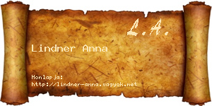Lindner Anna névjegykártya